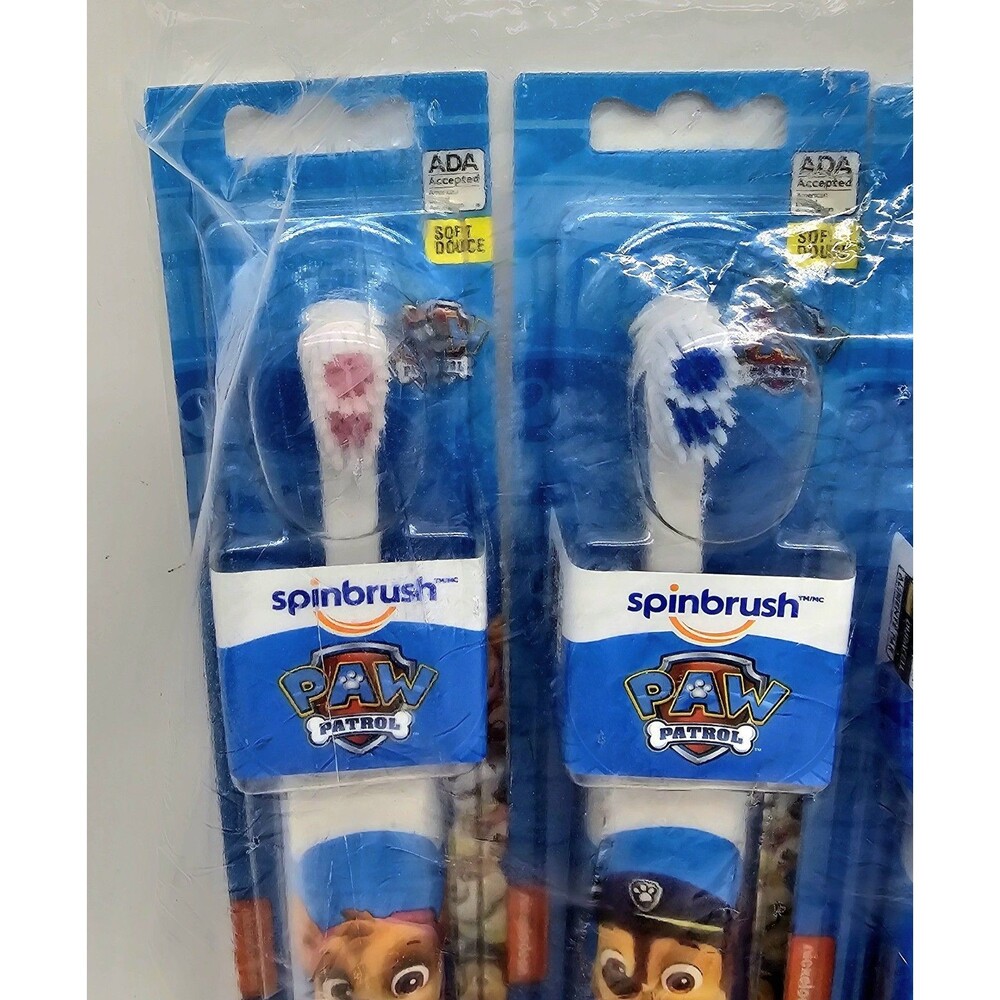 Paw Patrol Kids Electric Battery-Operated Toothbrush Spinbrush 4Pk Soft - Picture 8 of 13